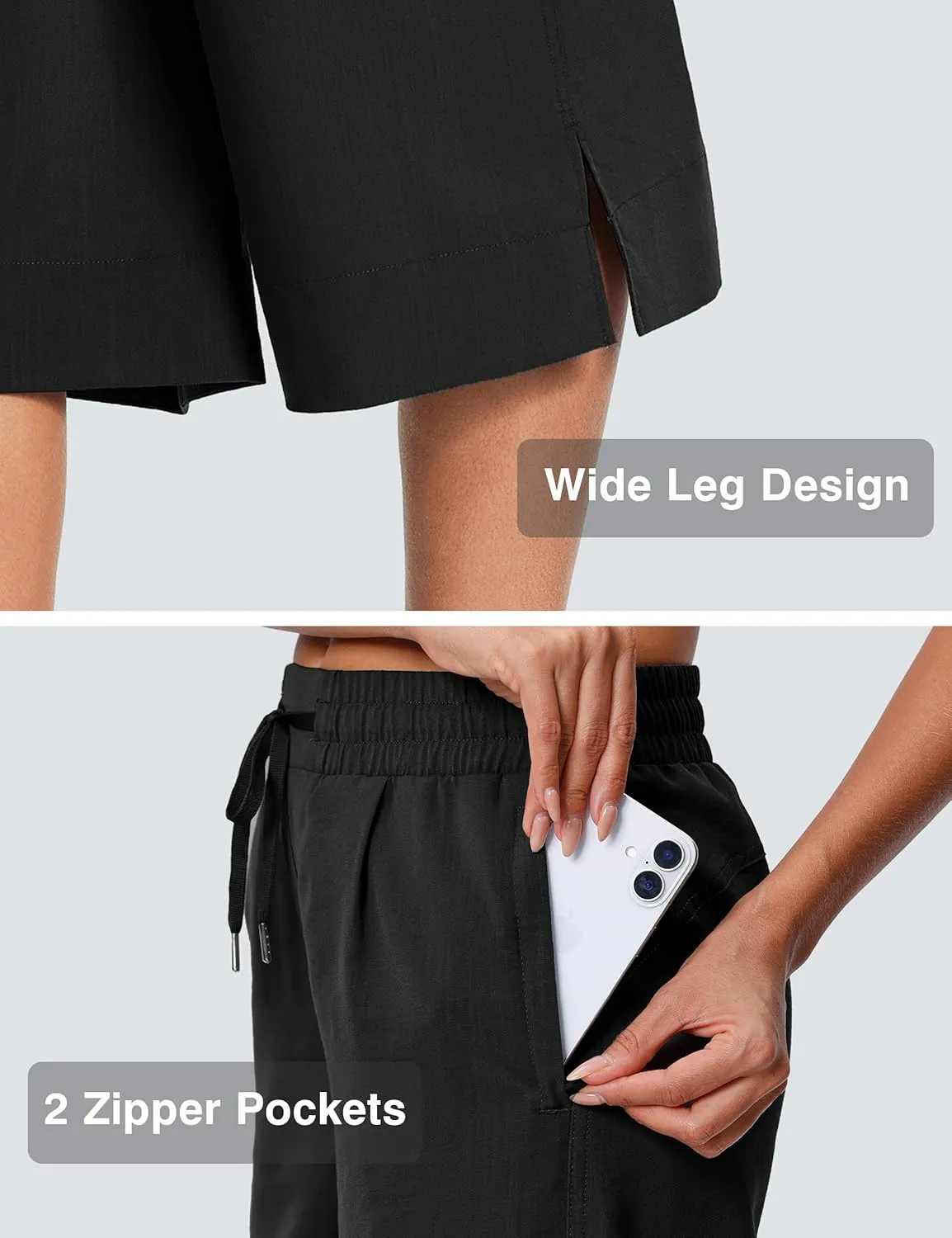 18" Capri Pants for Women Wide Leg Capris with Pockets for Women Lightweight Womens Capris for Summer Yoga Casual