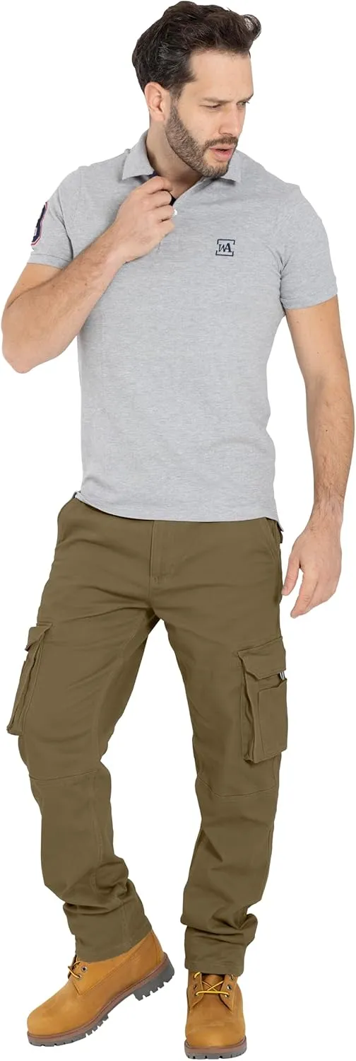 Alamo Casual Cargo Pants for Men - Stretchable, Regular Fit Cargo Work Pants for Men - 6 Pocket Outdoor Mens Work Pants