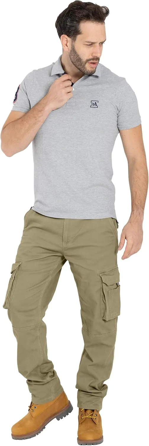 Alamo Casual Cargo Pants for Men - Stretchable, Regular Fit Cargo Work Pants for Men - 6 Pocket Outdoor Mens Work Pants