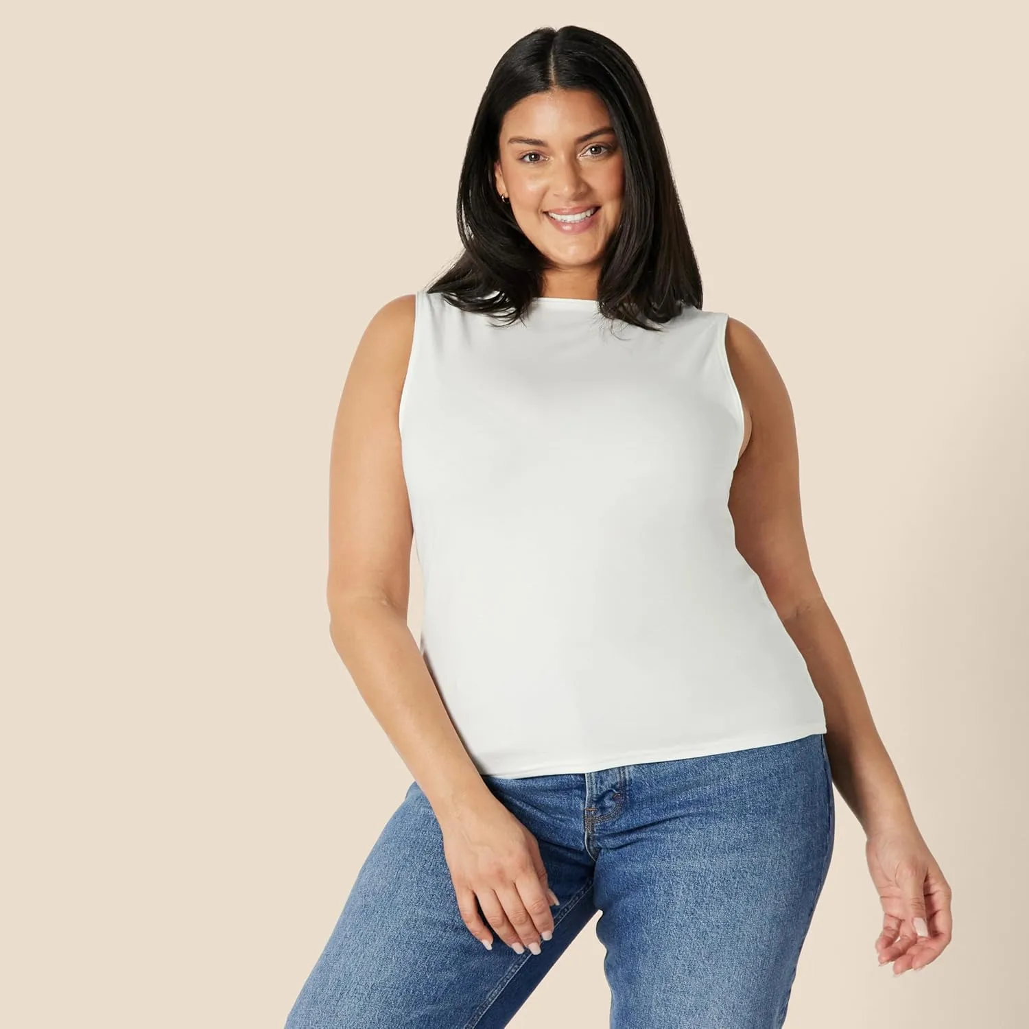 Amazon Essentials Women's Slim-Fit Rib Knit Boatneck Layering Tank