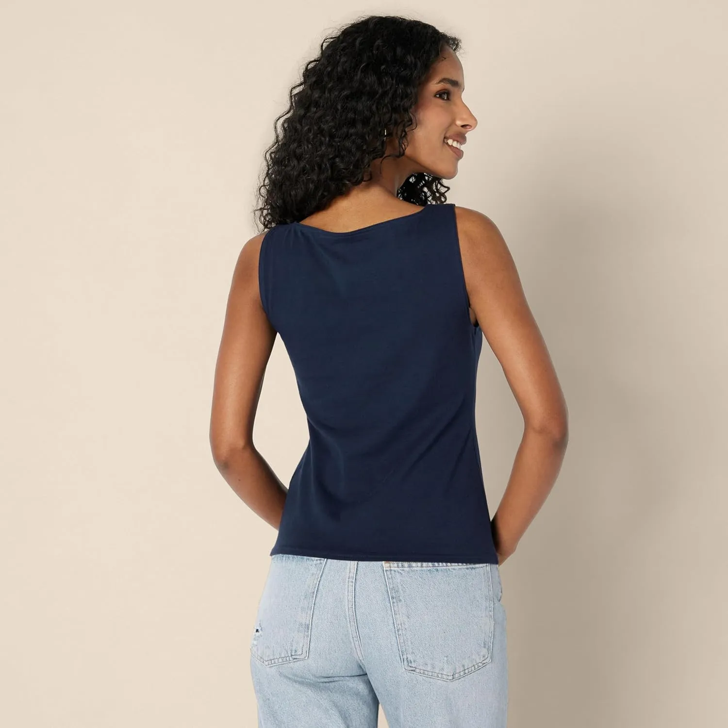 Amazon Essentials Women's Slim-Fit Rib Knit Boatneck Layering Tank