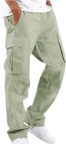Cargo Pants for Men Baggy Drawstring Elastic Waist Sweatpants Stylish with Pockets Work Pants 2024 Joggers Trousers