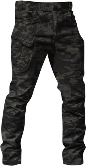 Cargo Pants for Men Multi Pocket Athletic Trousers Military Fan Elastic Waistband Casual Overalls Hiking Pants