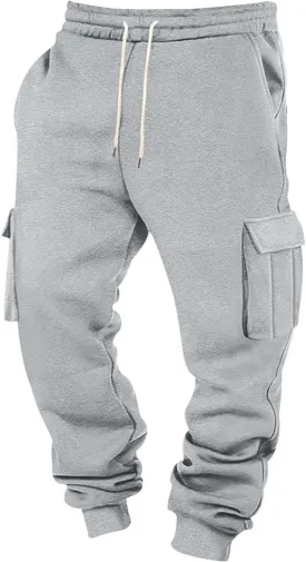 Casual Jogger Pants for Men Breathable Relaxed Fit Chino Outdoor Cargo Pants Hiking Slim Fit Twill Jogging Sweatpants