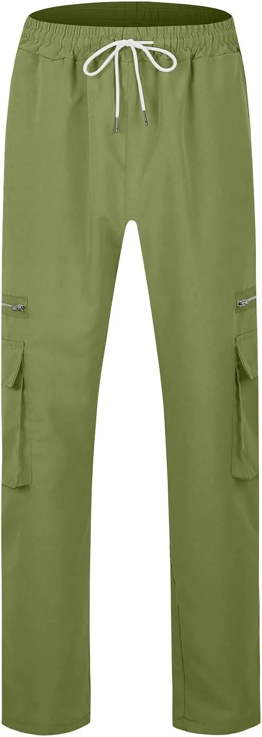 Casual Jogger Pants for Men Breathable Relaxed Fit Chino Outdoor Cargo Pants Sport Lightweight Twill Jogging Sweatpants