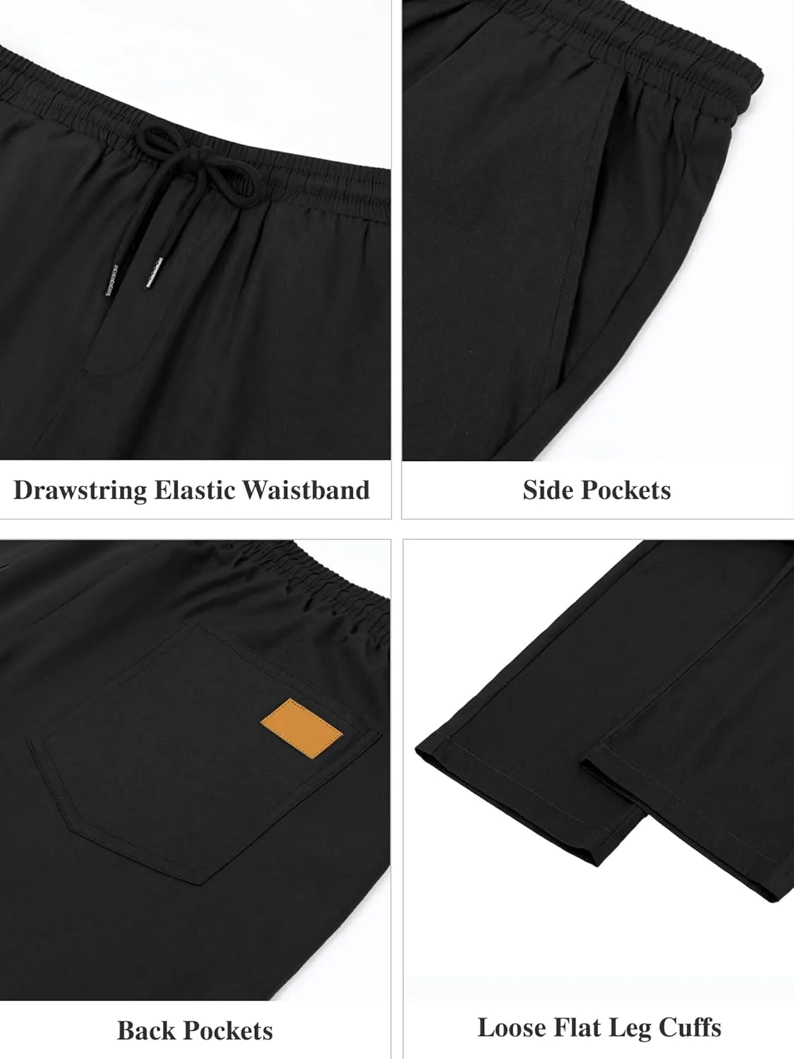 Comdecevis Mens Casual Pants Drawstring Joggers Sweatpants with Pockets Loose Fit Cargo Pants