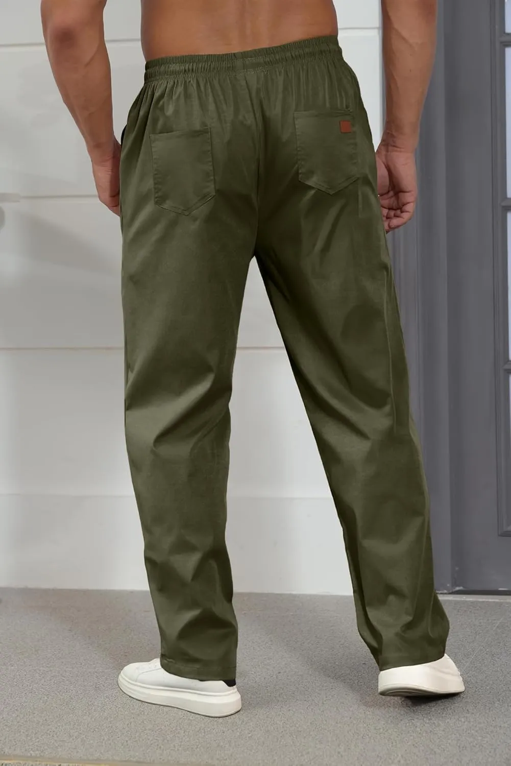 Comdecevis Mens Casual Pants Drawstring Joggers Sweatpants with Pockets Loose Fit Cargo Pants