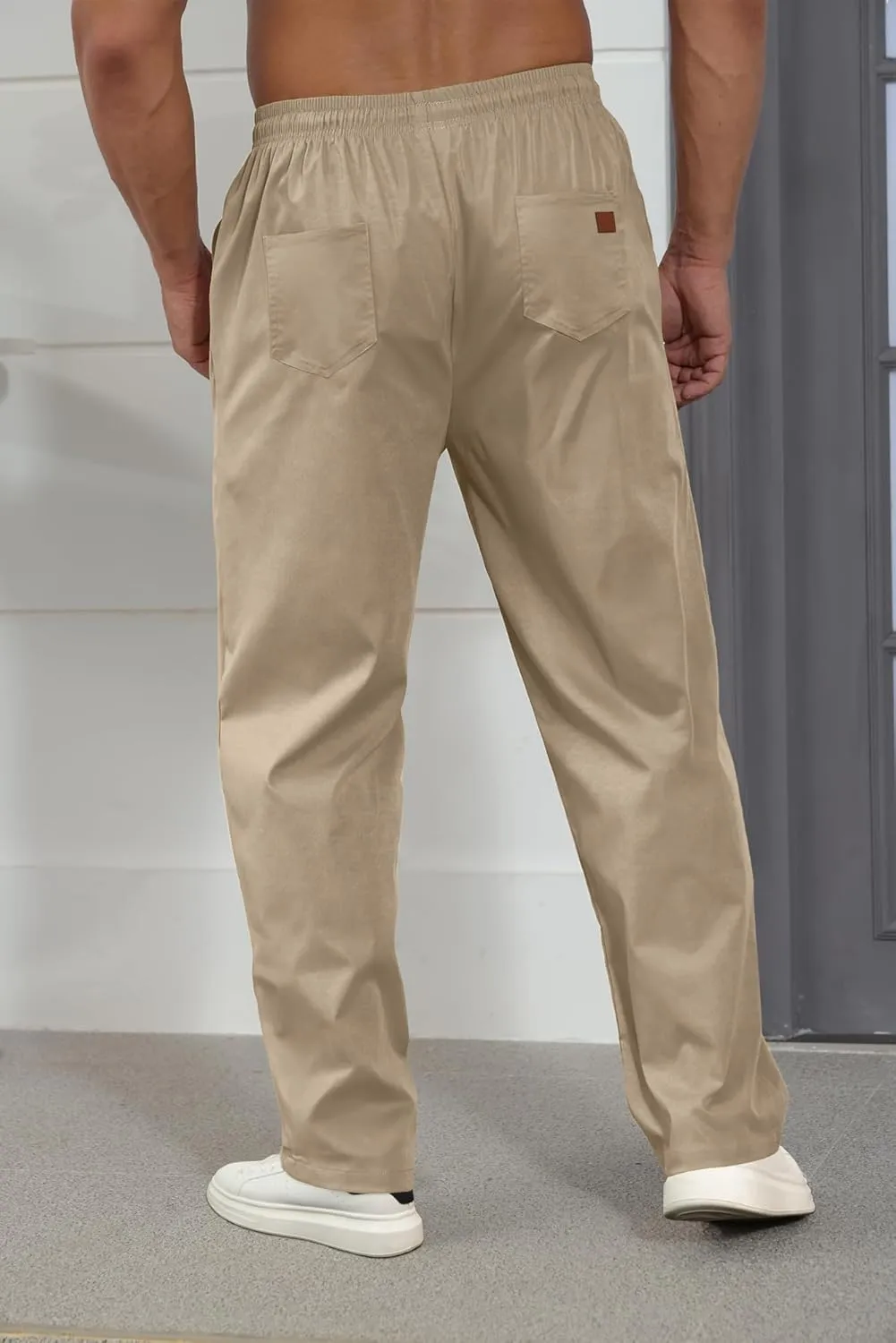 Comdecevis Mens Casual Pants Drawstring Joggers Sweatpants with Pockets Loose Fit Cargo Pants