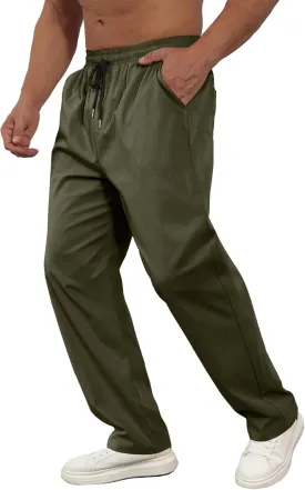 Comdecevis Mens Casual Pants Drawstring Joggers Sweatpants with Pockets Loose Fit Cargo Pants