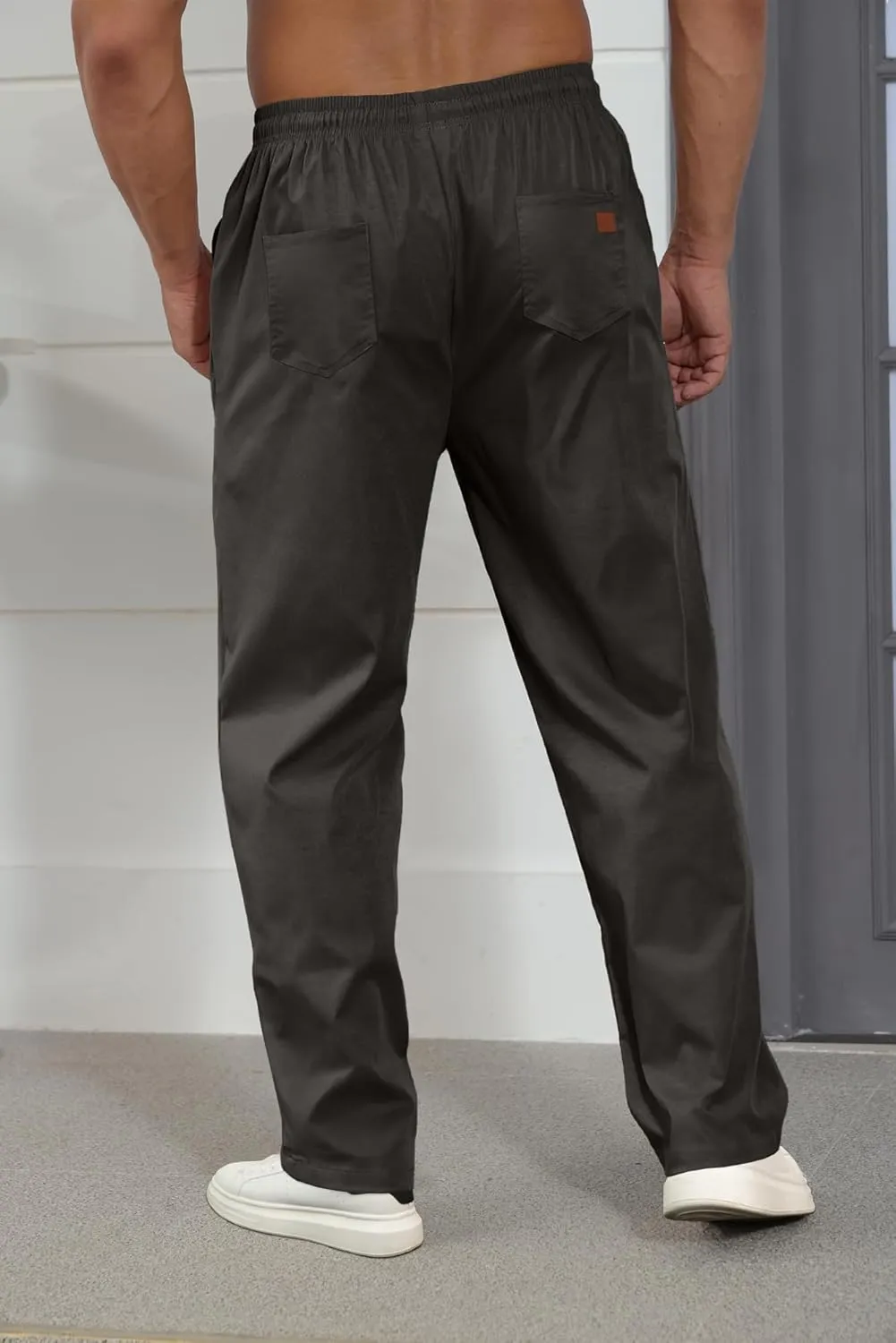 Comdecevis Mens Casual Pants Drawstring Joggers Sweatpants with Pockets Loose Fit Cargo Pants