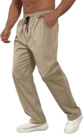 Comdecevis Mens Casual Pants Drawstring Joggers Sweatpants with Pockets Loose Fit Cargo Pants