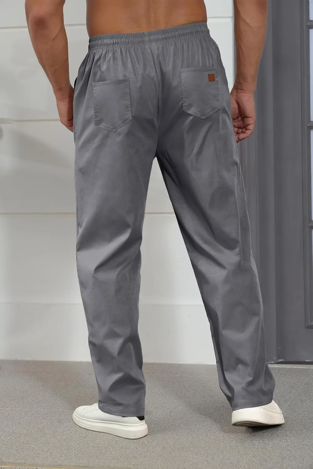 Comdecevis Mens Casual Pants Drawstring Joggers Sweatpants with Pockets Loose Fit Cargo Pants