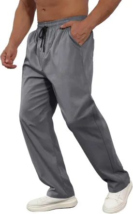 Comdecevis Mens Casual Pants Drawstring Joggers Sweatpants with Pockets Loose Fit Cargo Pants