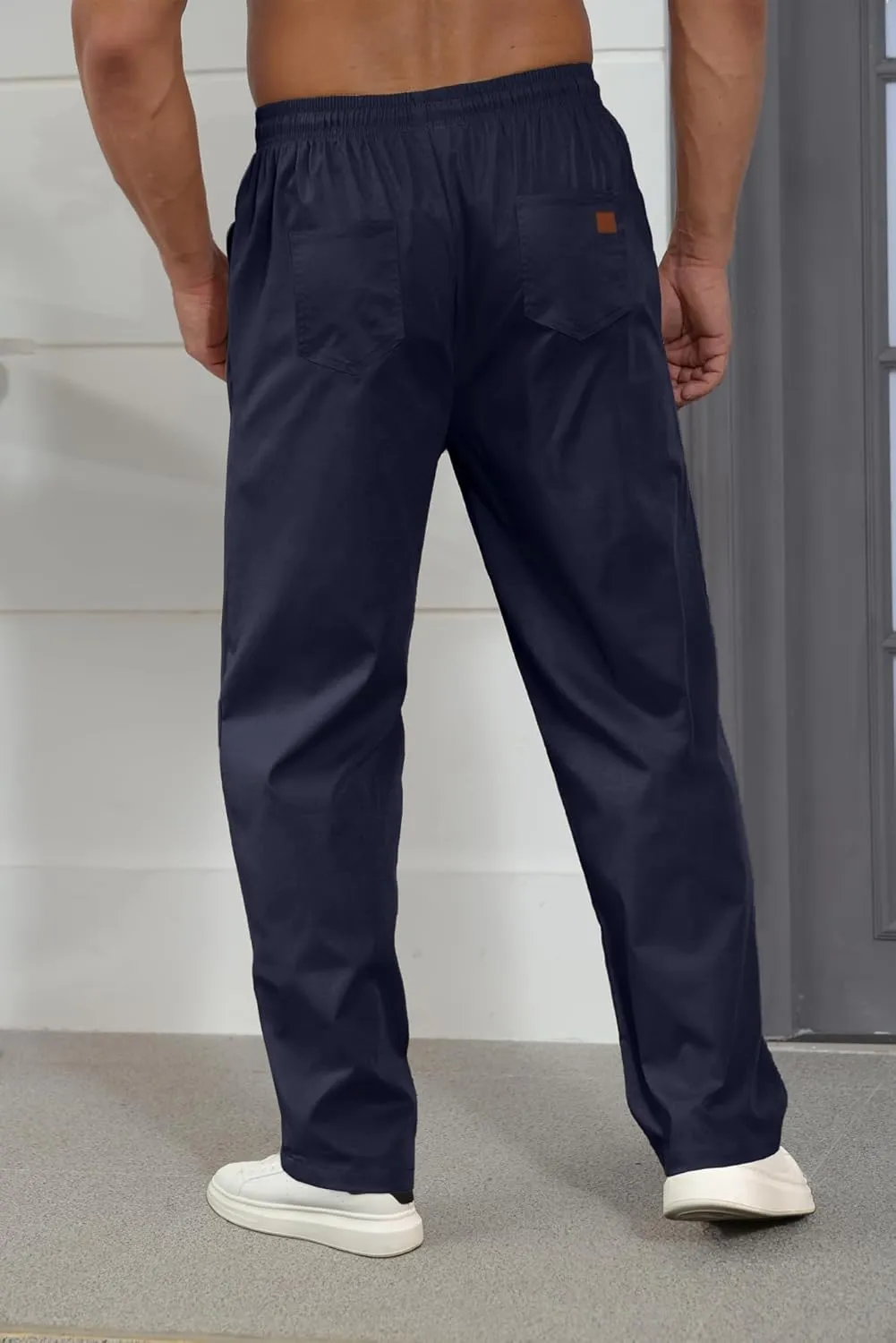 Comdecevis Mens Casual Pants Drawstring Joggers Sweatpants with Pockets Loose Fit Cargo Pants