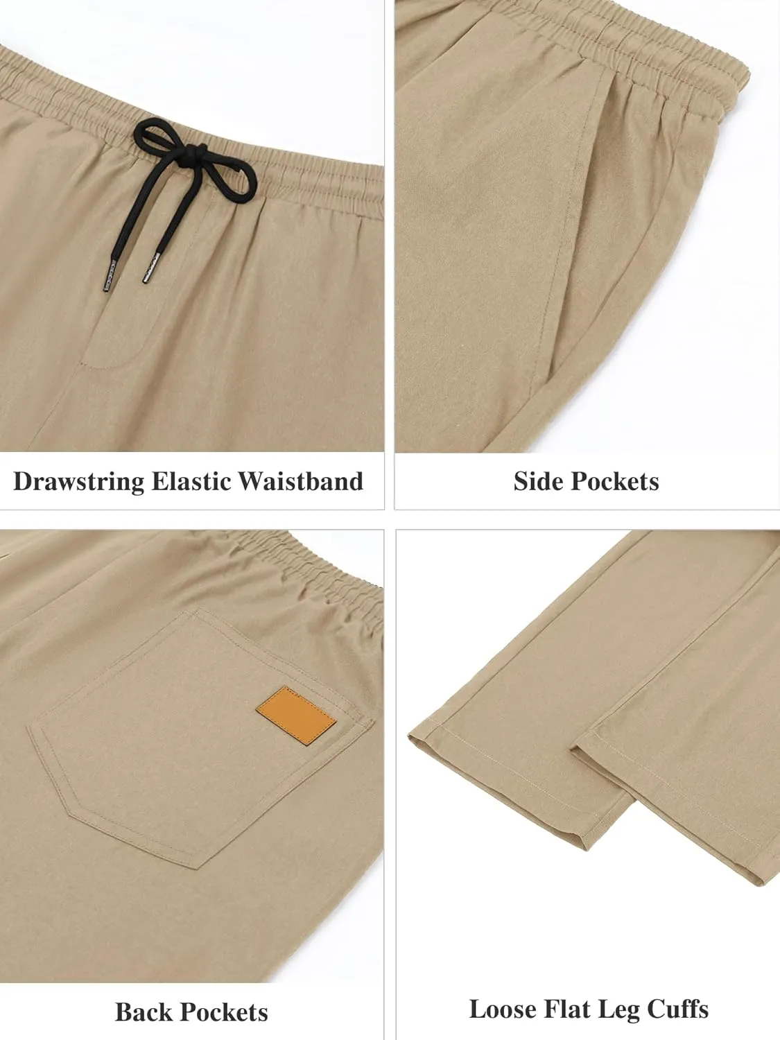 Comdecevis Mens Casual Pants Drawstring Joggers Sweatpants with Pockets Loose Fit Cargo Pants