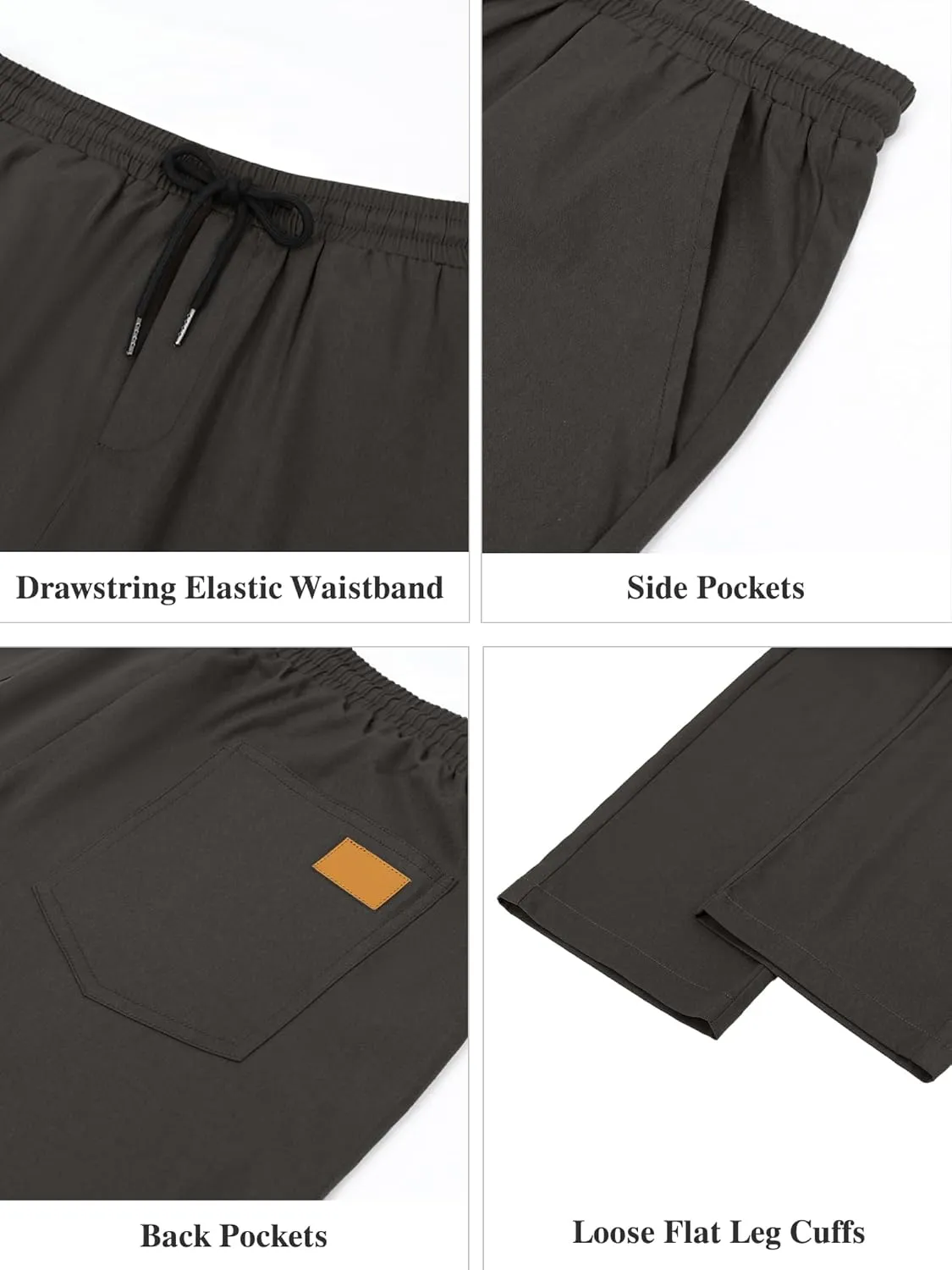 Comdecevis Mens Casual Pants Drawstring Joggers Sweatpants with Pockets Loose Fit Cargo Pants