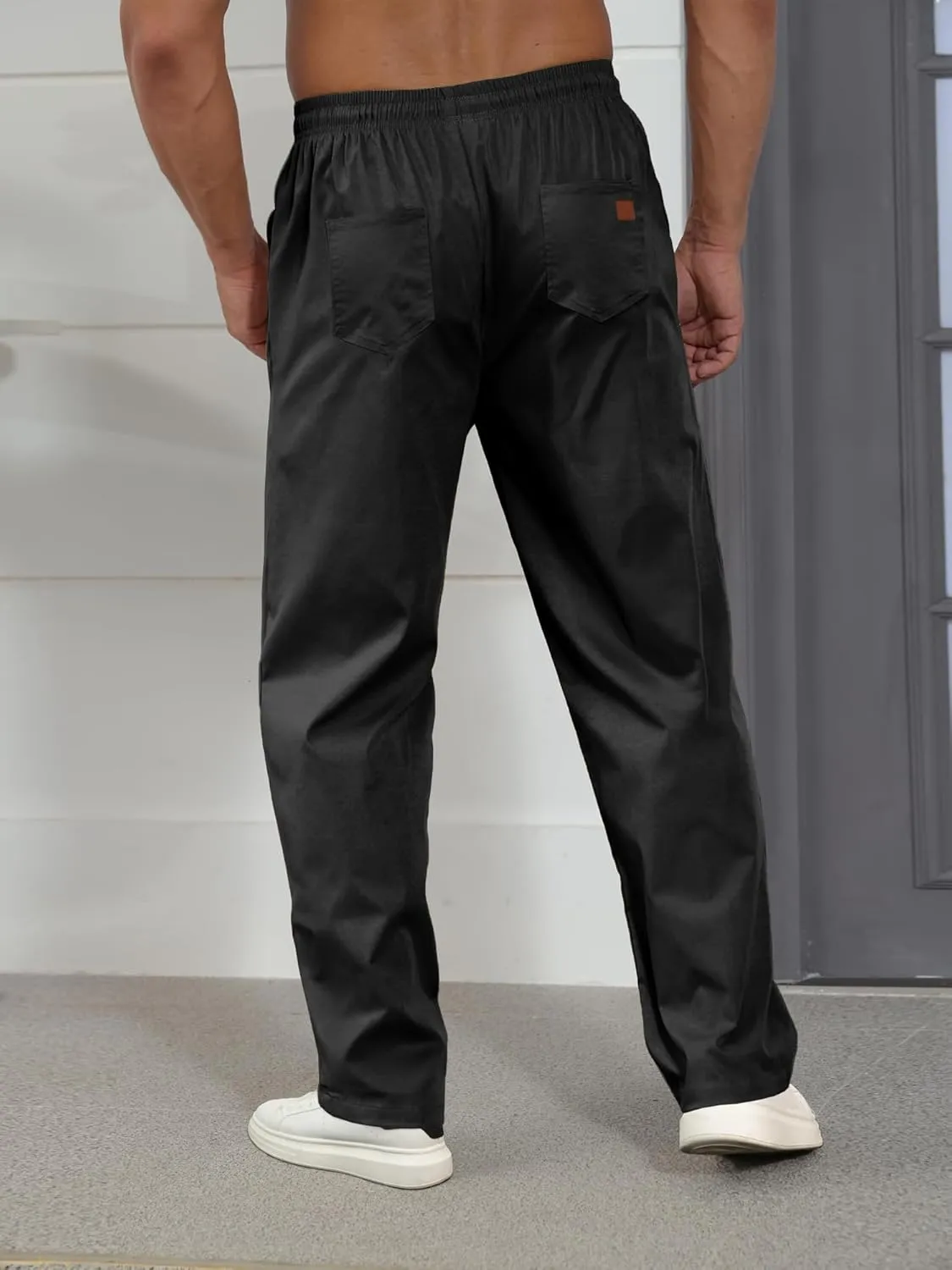 Comdecevis Mens Casual Pants Drawstring Joggers Sweatpants with Pockets Loose Fit Cargo Pants