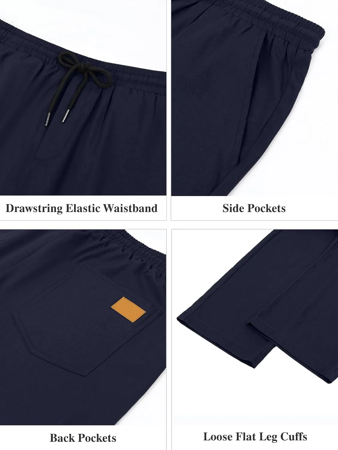 Comdecevis Mens Casual Pants Drawstring Joggers Sweatpants with Pockets Loose Fit Cargo Pants