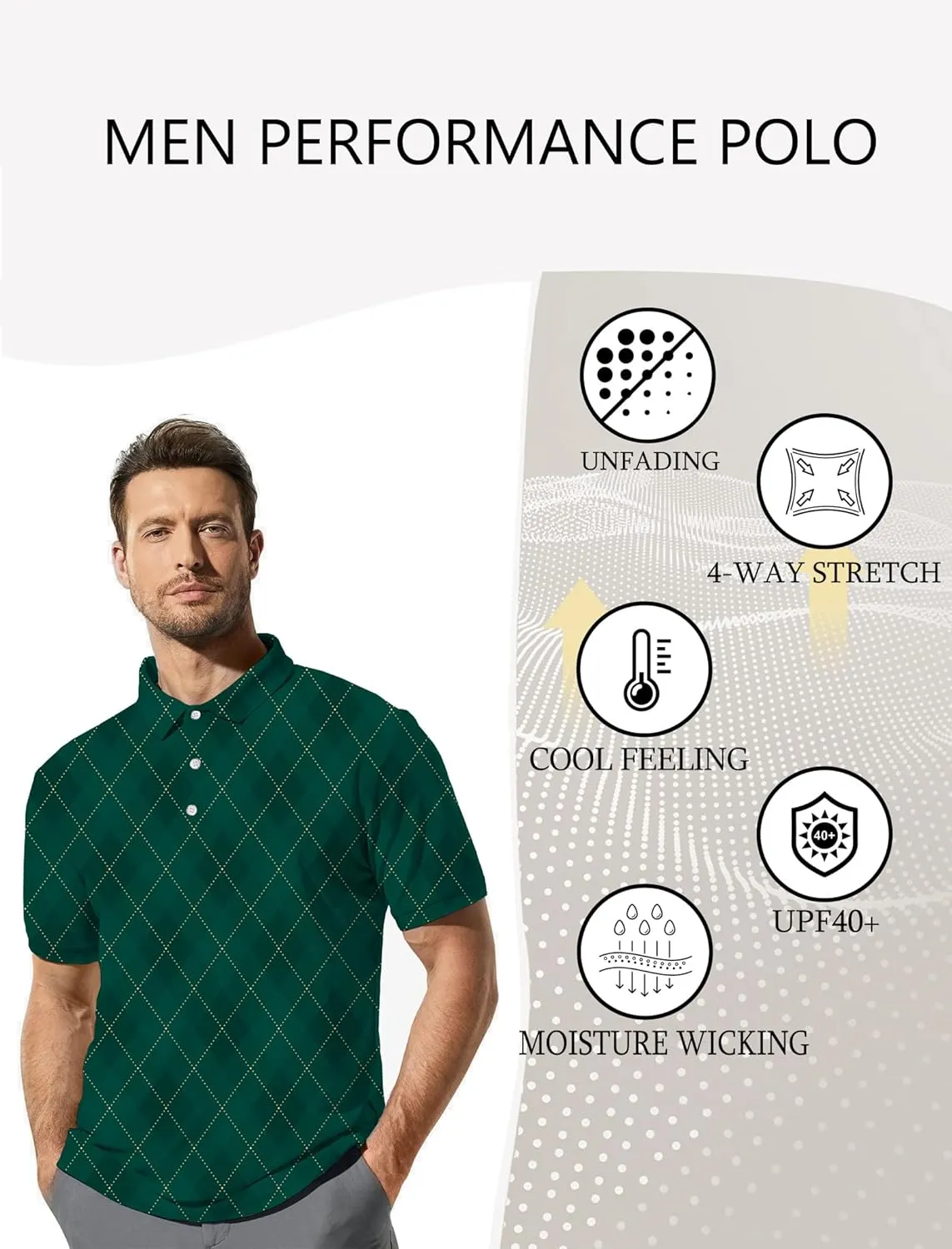 Golf Shirts for Men Funny: Hawaiian Golf Polo Shirt Dry Fit