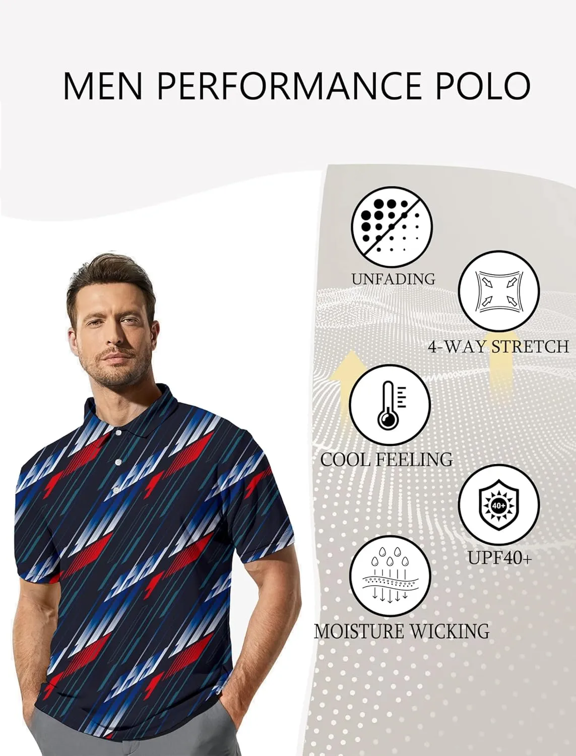Golf Shirts for Men Funny: Hawaiian Golf Polo Shirt Dry Fit
