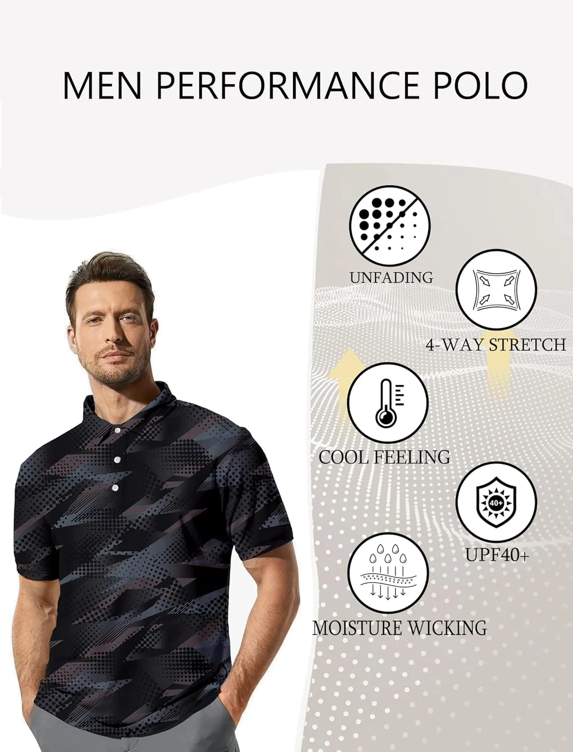 Golf Shirts for Men Funny: Hawaiian Golf Polo Shirt Dry Fit