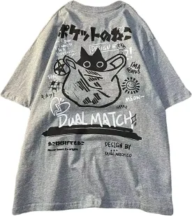 Gothic Oversized Printed T-Shirt Harajuku Street Trend Men and Women's Personality Loose Print Punk Short Sleeve