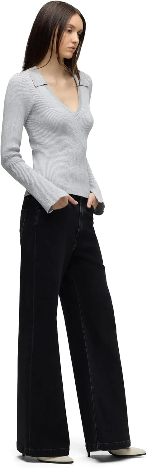 HUDSON Women's Jodie High Rise Loose Fit Wide Leg Jean