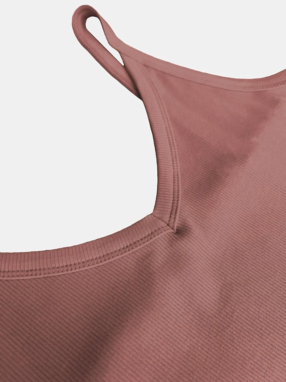 iGENJUN Womens Spaghetti Strap V-Neck Ribbed Tank Tops for Women 2025 Slim Fitted Soft Camisole Basic Layering Shirts
