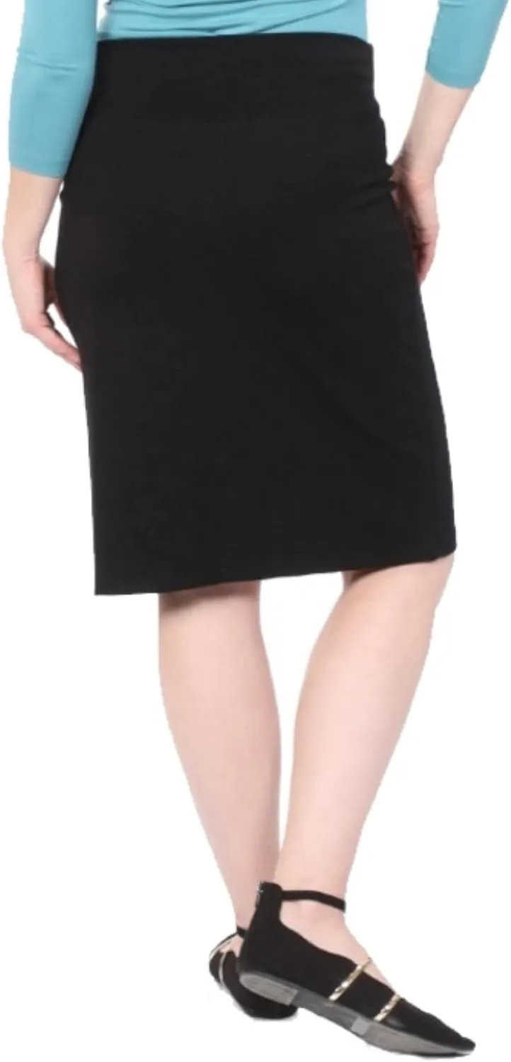 Kosher Casual Modest Knee Length Pencil Skirt for Women in Lightweight Cotton Spandex
