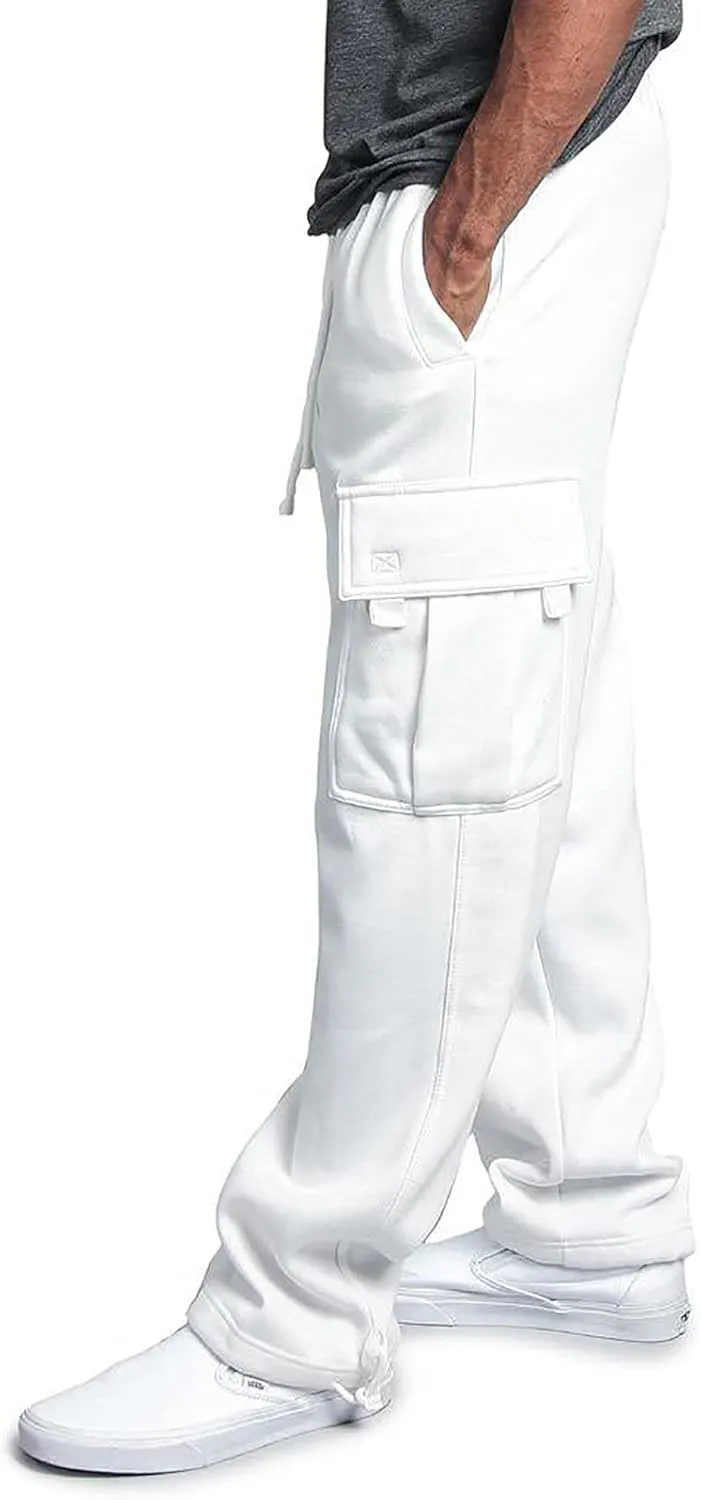 Linen Pants for Men 2023 Fashion Drawstring Stretch Solid Cargo Trousers Multi Pockets Athletic-Fit Sweatpants