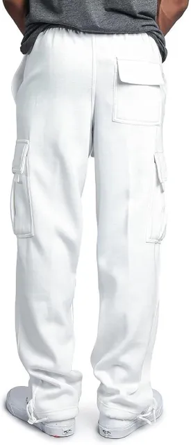 Linen Pants for Men 2023 Fashion Drawstring Stretch Solid Cargo Trousers Multi Pockets Athletic-Fit Sweatpants