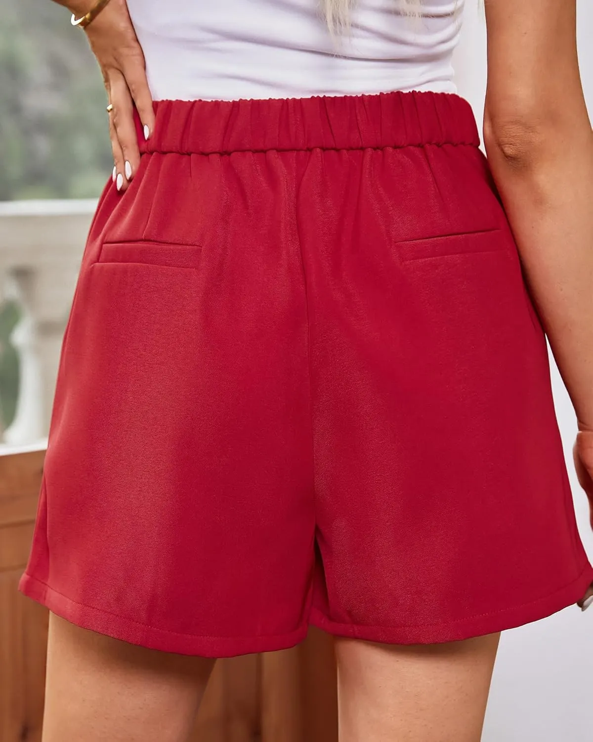 luvamia 2024 Dress Shorts for Women High Waisted Business Casual Outfits for Work Summer Pleated Short Dressy Shorts
