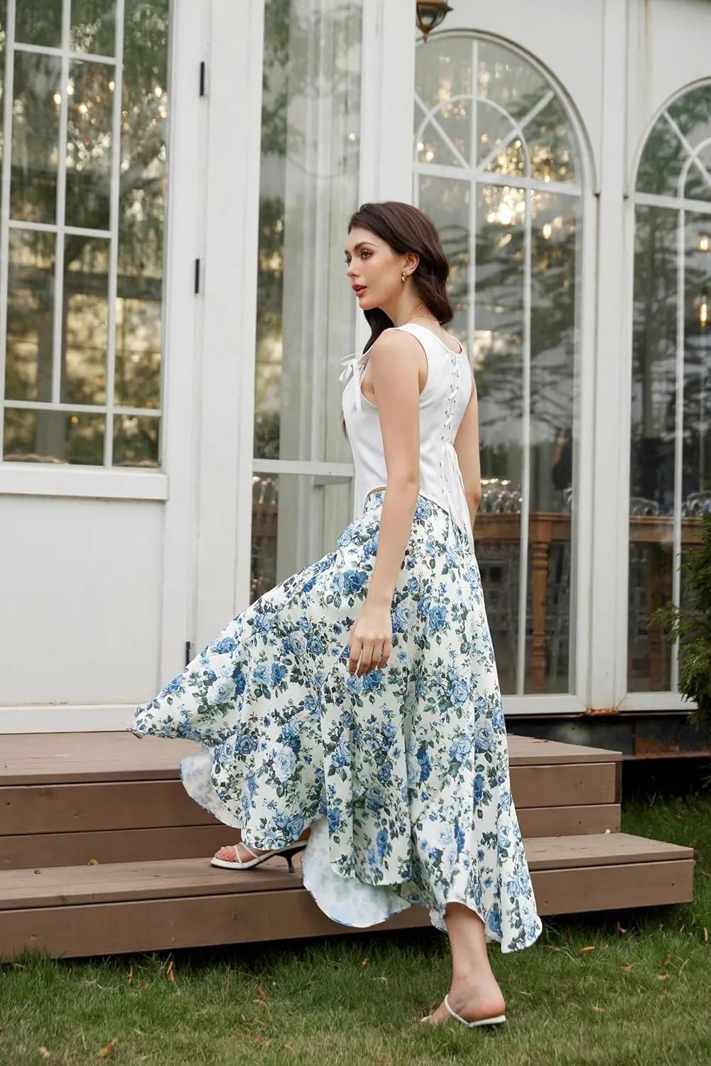 Maxi Skirts for Women Summer 2025 Floral Skirt Flowy Boho Skirt