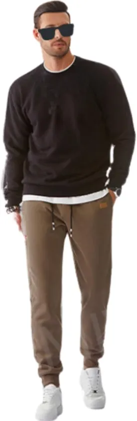 Mens Cargo Sweatpants Heavyweight Drawstring Fleece Joggers Workout Active Running Pants Baggy Trousers with Pockets