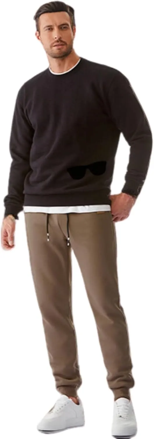 Mens Cargo Sweatpants Heavyweight Drawstring Fleece Joggers Workout Active Running Pants Baggy Trousers with Pockets
