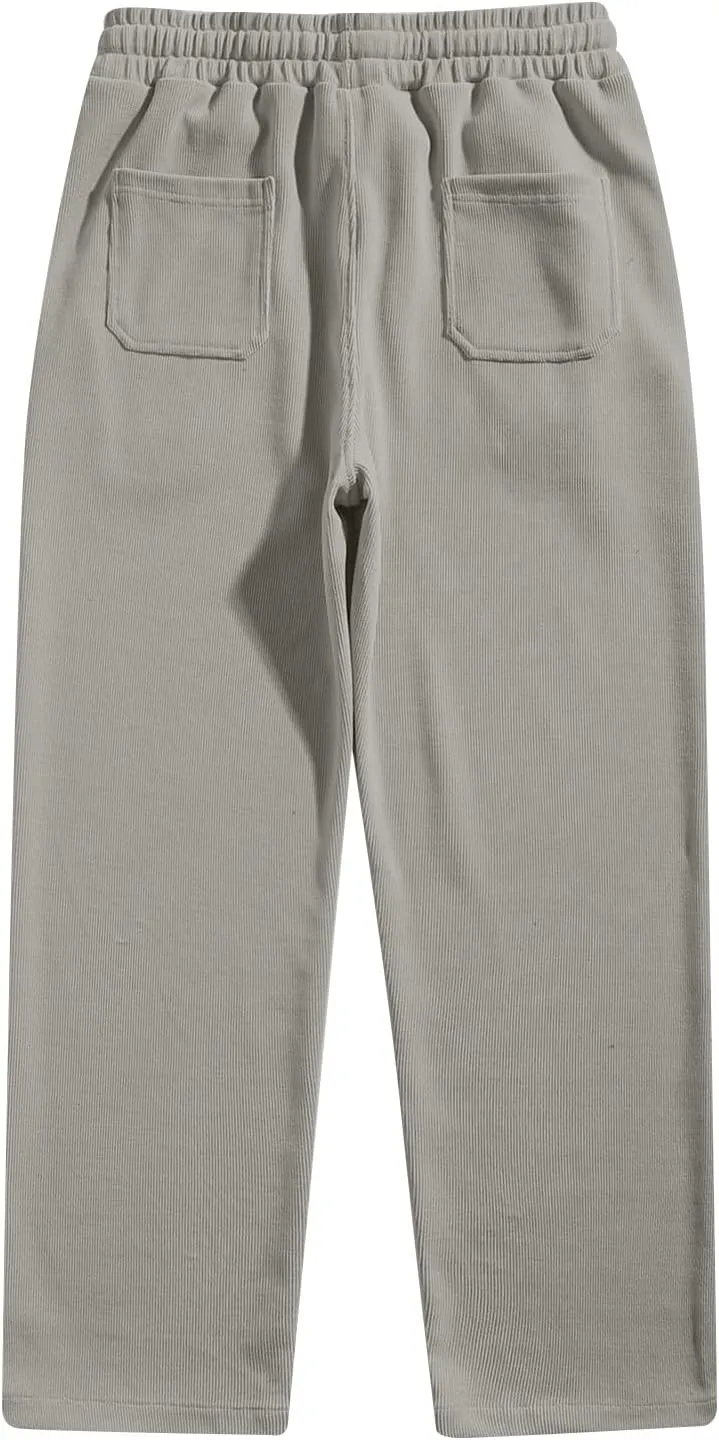 Men's Casual Cargo Joggers Drawstring Straight Leg Breathable Chino Pants Sport Lightweight Twill Jogging Sweatpants