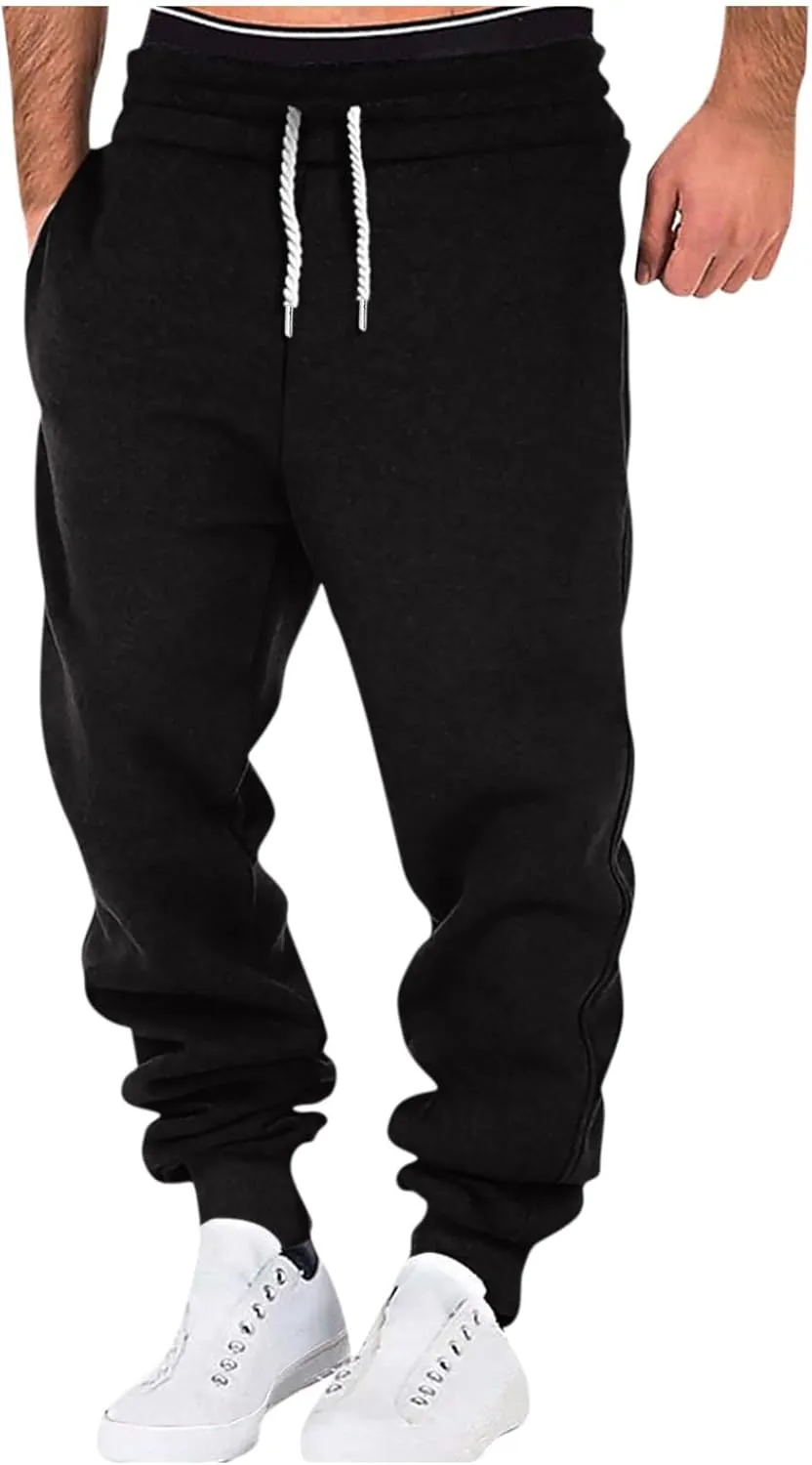 Men's Casual Cargo Joggers Drawstring Straight Leg Breathable Chino Pants Travel Comfy Twill Jogging Sweatpants