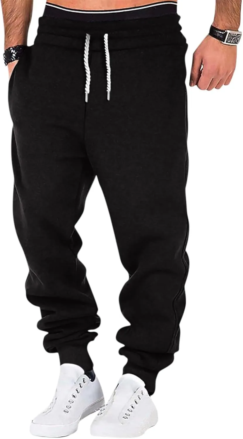 Men's Casual Cargo Joggers Drawstring Straight Leg Breathable Chino Pants Travel Comfy Twill Jogging Sweatpants