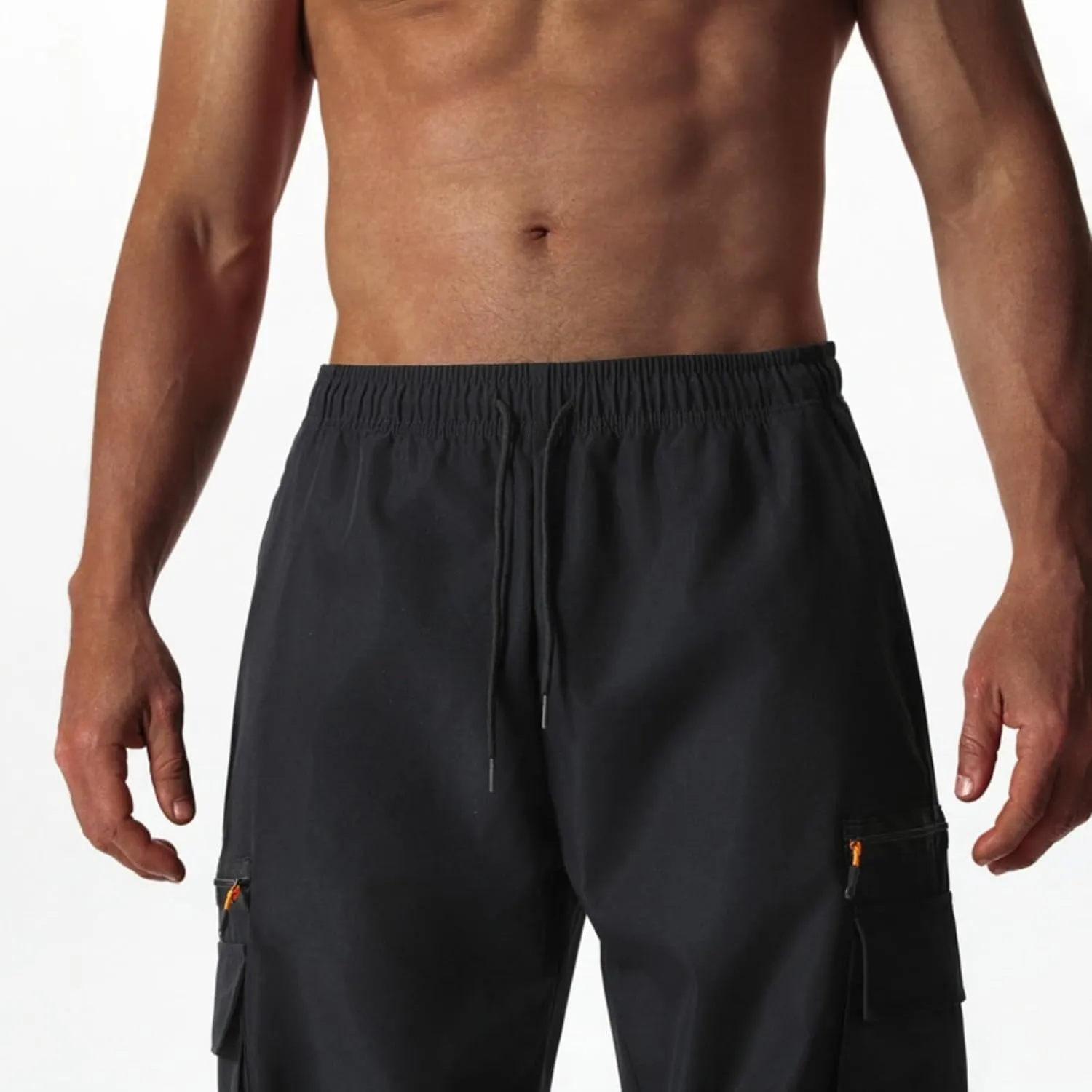 Men's Casual Cargo Joggers Drawstring Straight Leg Breathable Chino Pants Work Lightweight Twill Jogging Sweatpants