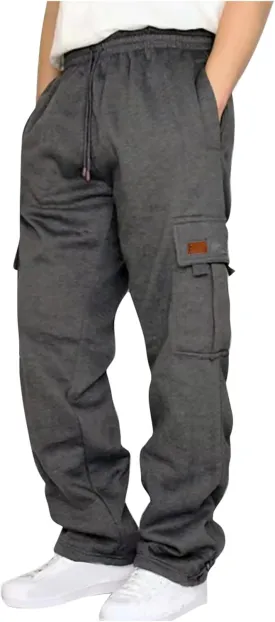 Men's Casual Cargo Joggers Drawstring Straight Leg Breathable Chino Pants Work Slim Fit Twill Jogging Sweatpants