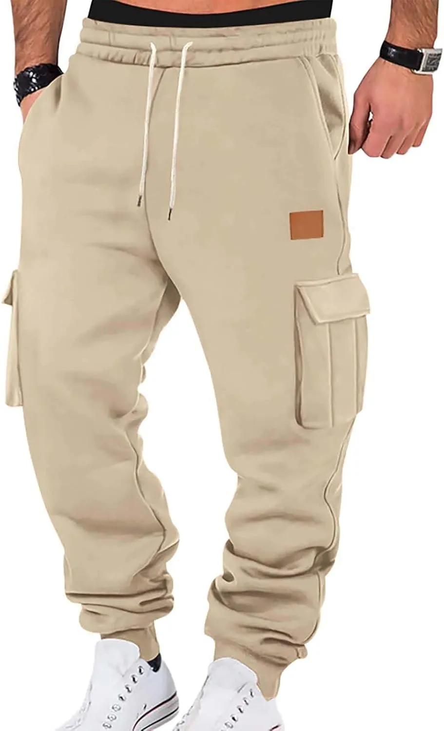Men's Casual Jogger Pants Breathable Chino Relaxed Fit Outdoor Cargo Pants Athletic Comfortable Twill Jogging Sweatpants