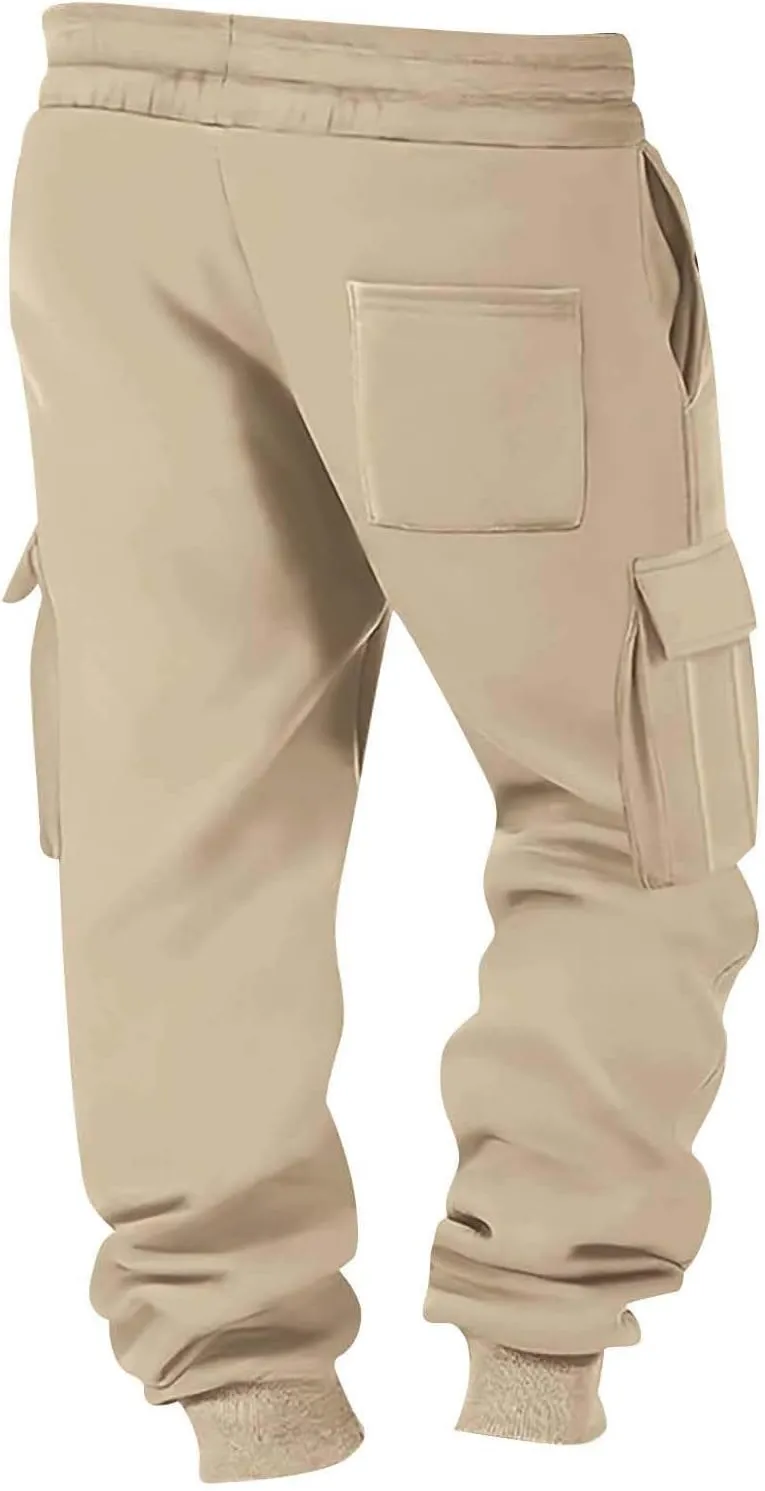 Men's Casual Jogger Pants Breathable Chino Relaxed Fit Outdoor Cargo Pants Athletic Comfortable Twill Jogging Sweatpants