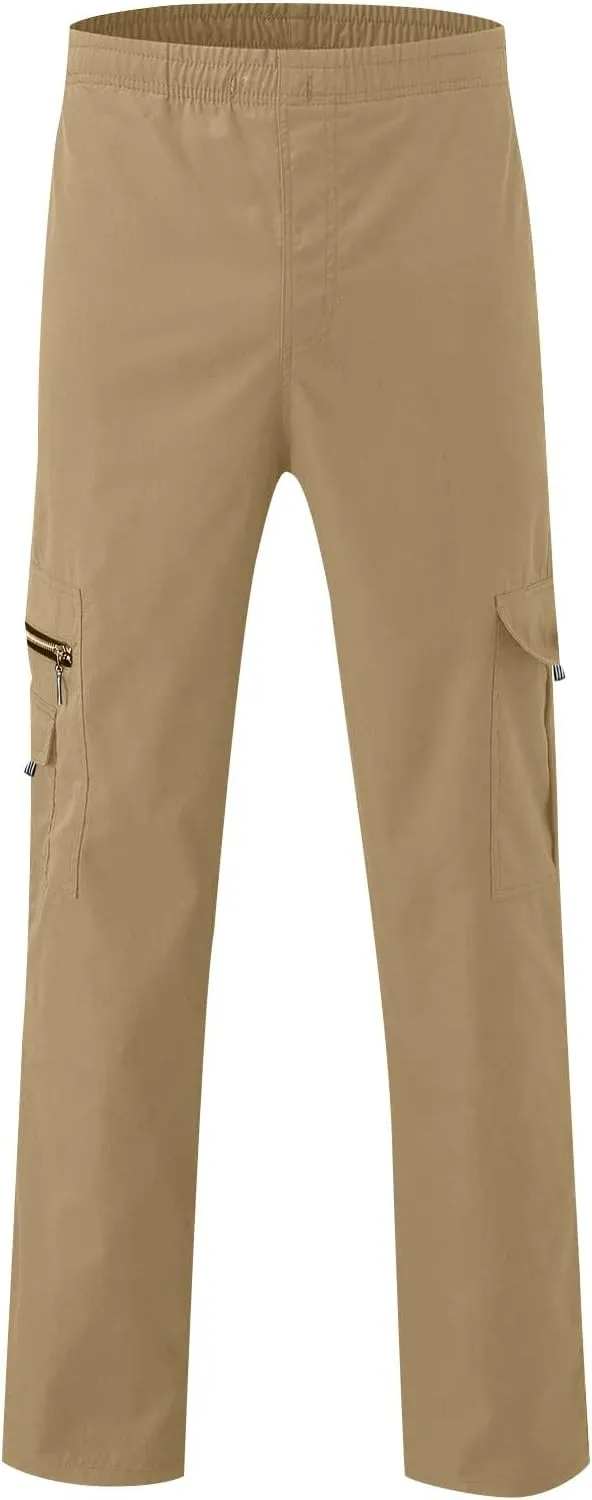 Men's Casual Jogger Pants Breathable Chino Relaxed Fit Outdoor Cargo Pants Workout Lightweight Twill Jogging Sweatpants