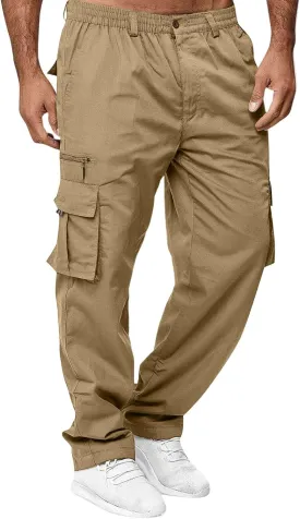 Men's Casual Jogger Pants Breathable Chino Relaxed Fit Outdoor Cargo Pants Workout Lightweight Twill Jogging Sweatpants