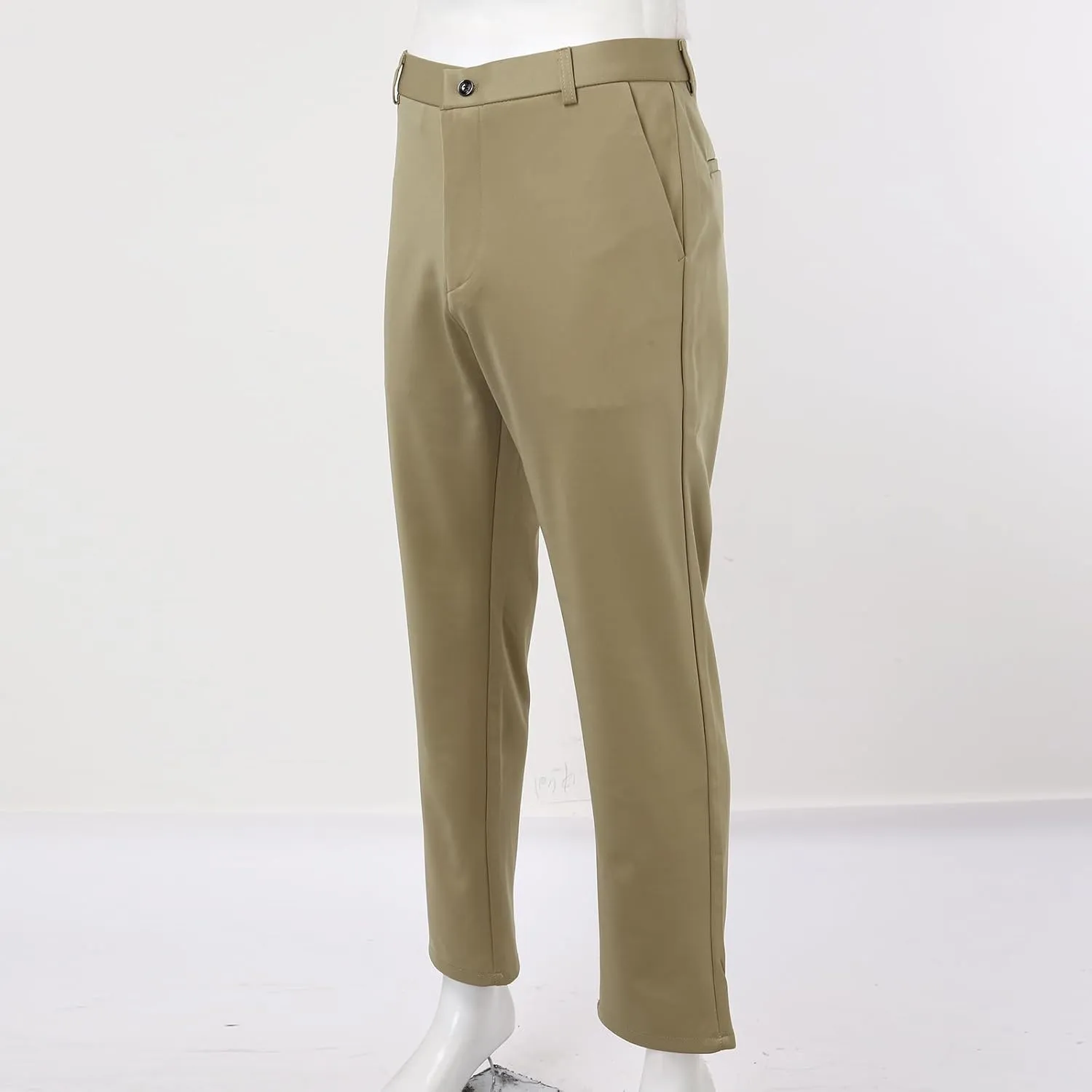 Mens Casual Pants Relaxed Fit Stretch Waist Solid Lounge Dress Pants Straight Leg Plus Size Lightweight Business Work Pants