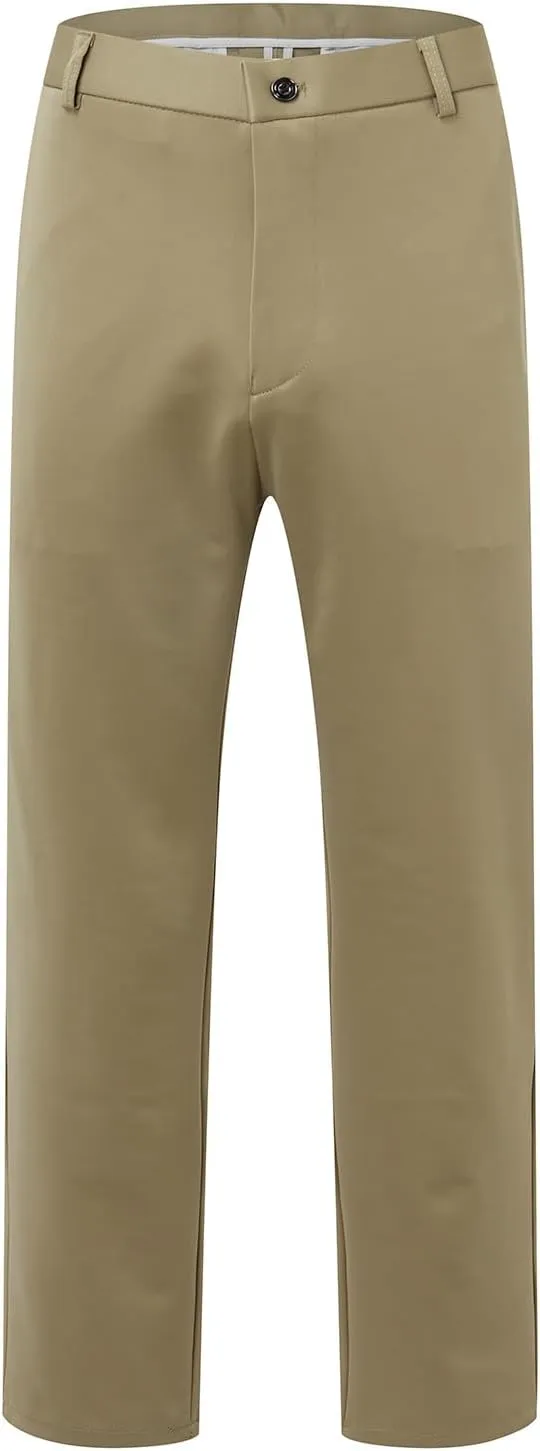 Mens Casual Pants Relaxed Fit Stretch Waist Solid Lounge Dress Pants Straight Leg Plus Size Lightweight Business Work Pants