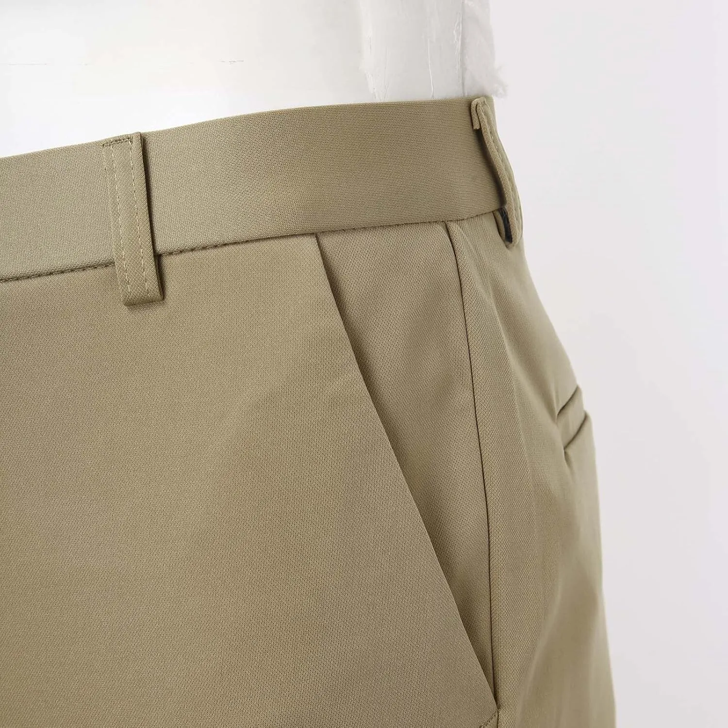 Mens Casual Pants Relaxed Fit Stretch Waist Solid Lounge Dress Pants Straight Leg Plus Size Lightweight Business Work Pants