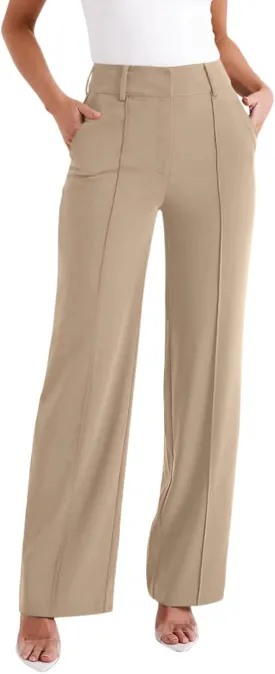 NIMIN High Waisted Work Pants for Women Wide Leg Dressy Pants Business Casual Trousers 2025 Summer Slacks with Pockets