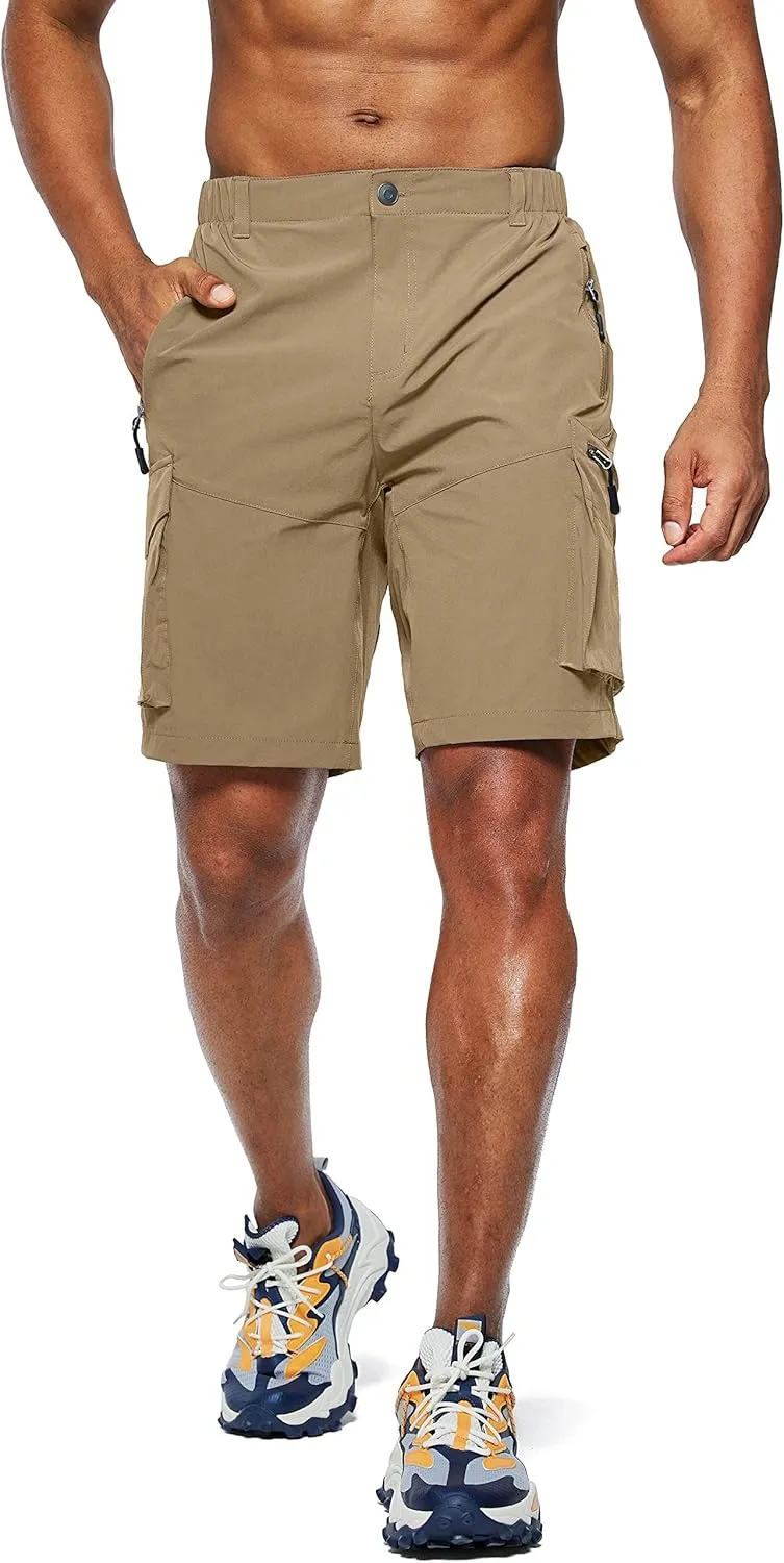 Pudolla Men's Hiking Cargo Shorts Quick Dry Outdoor Travel Shorts for Men with Multi Pocket for Fishing Camping Casual