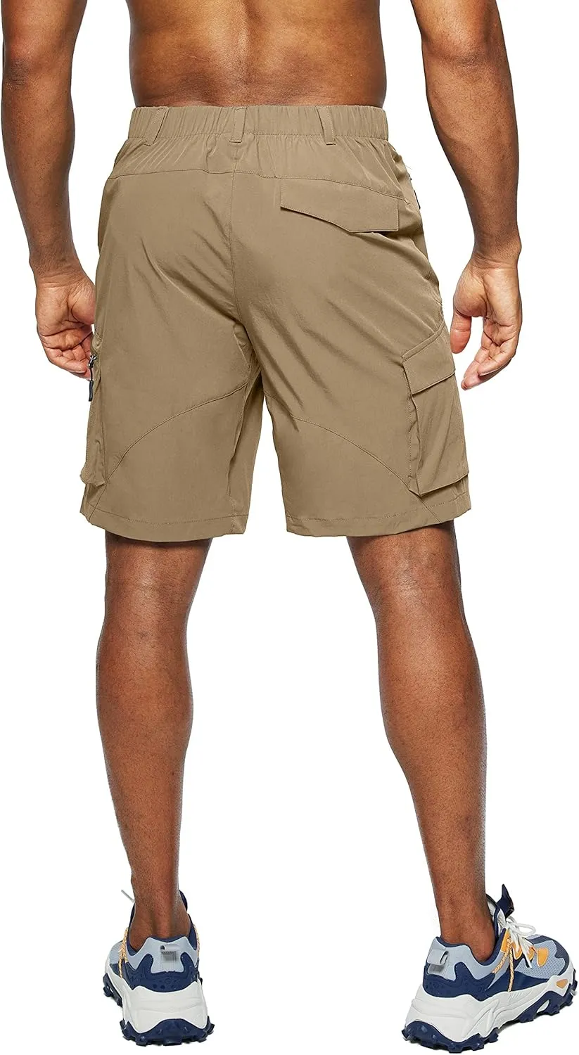Pudolla Men's Hiking Cargo Shorts Quick Dry Outdoor Travel Shorts for Men with Multi Pocket for Fishing Camping Casual